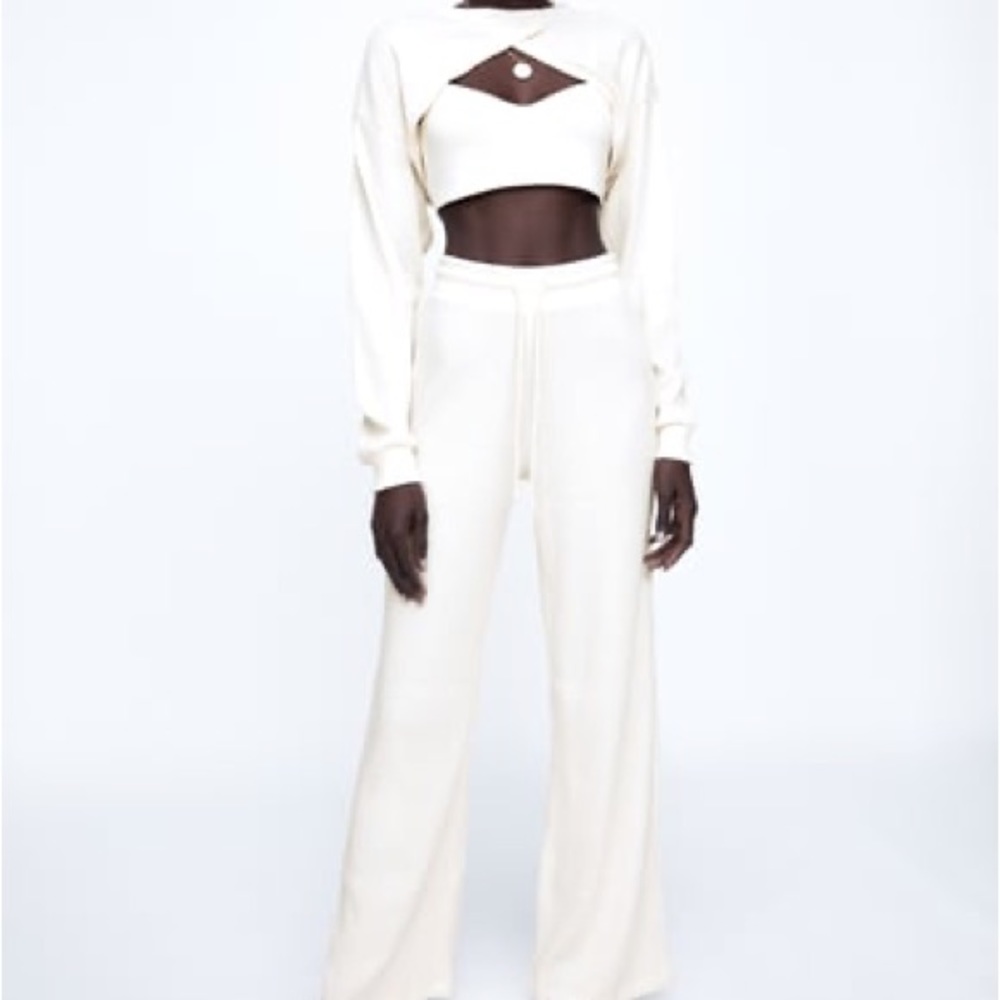 Zara ribbed wide leg pants